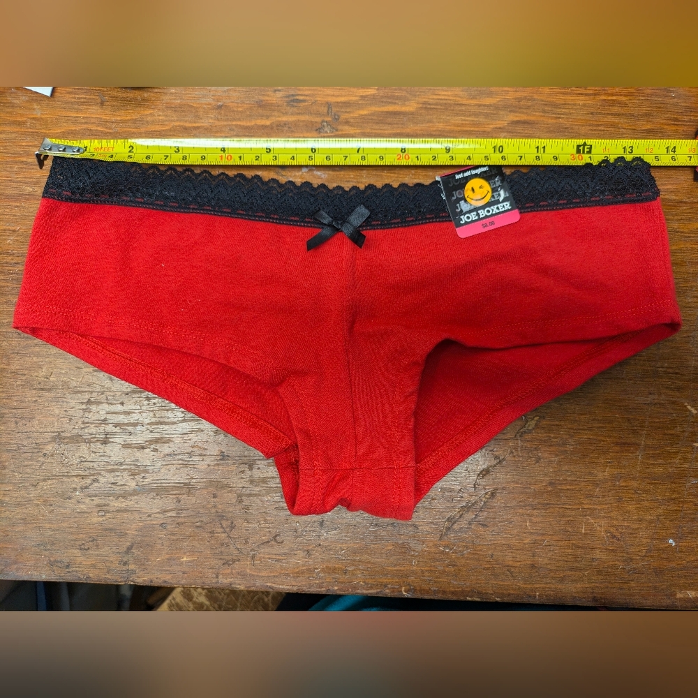 Joe Boxer Junior Large 7, 95% cotton Red Boyleg panties New